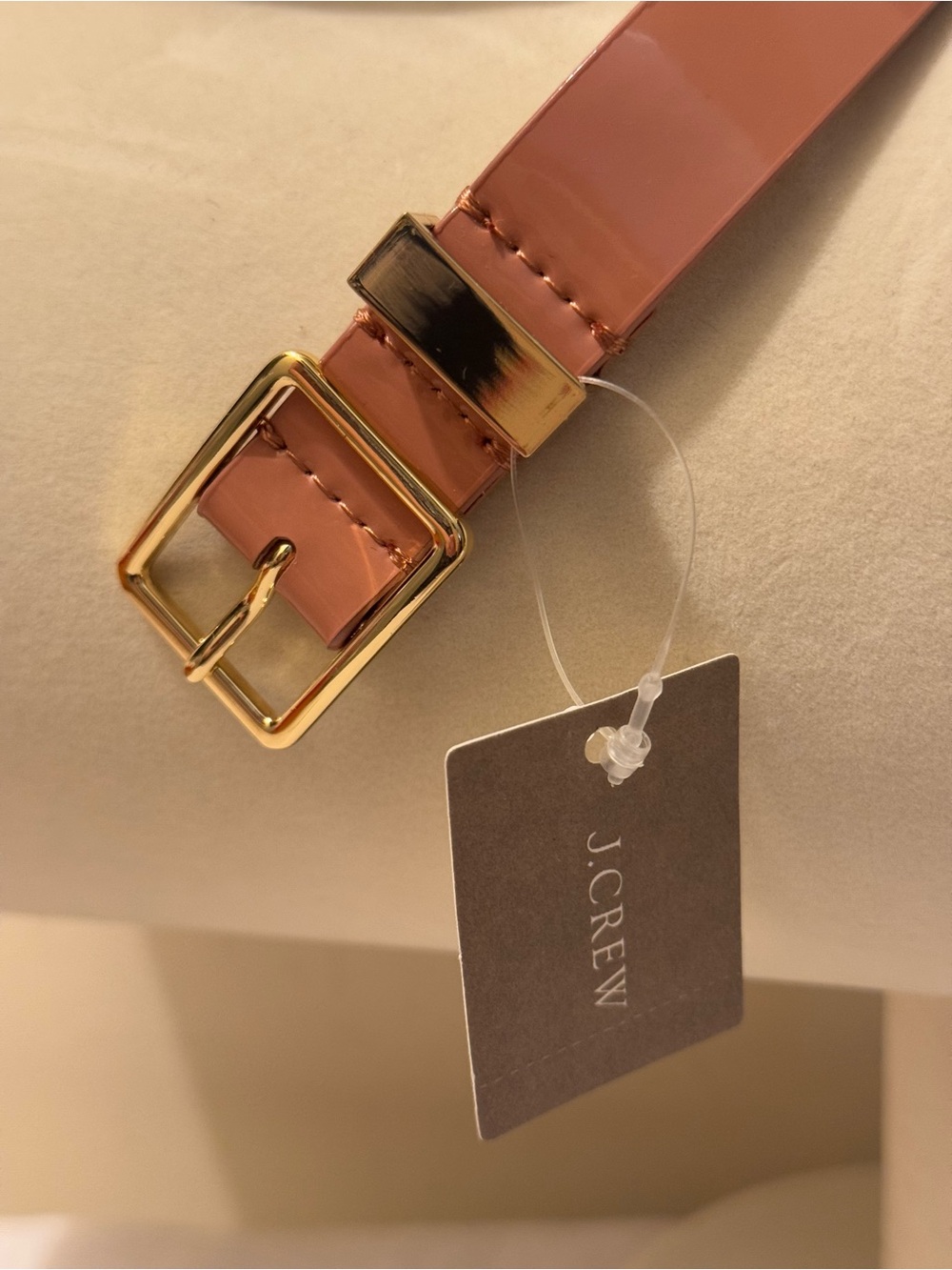 NWT VINTAGE J. Crew Monica Patent Metal Belt Frosted Taupe Deadstock Small - Picture 7 of 11